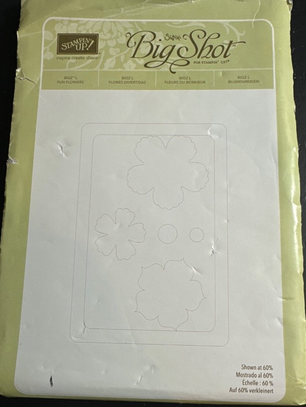 Stampin Up Sizzix Big Shot Bigz #121812 Large Flowers